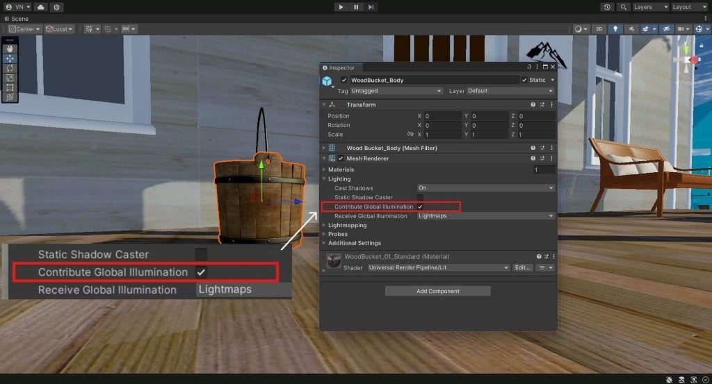 The "Contribute Global Illumination" checkbox.