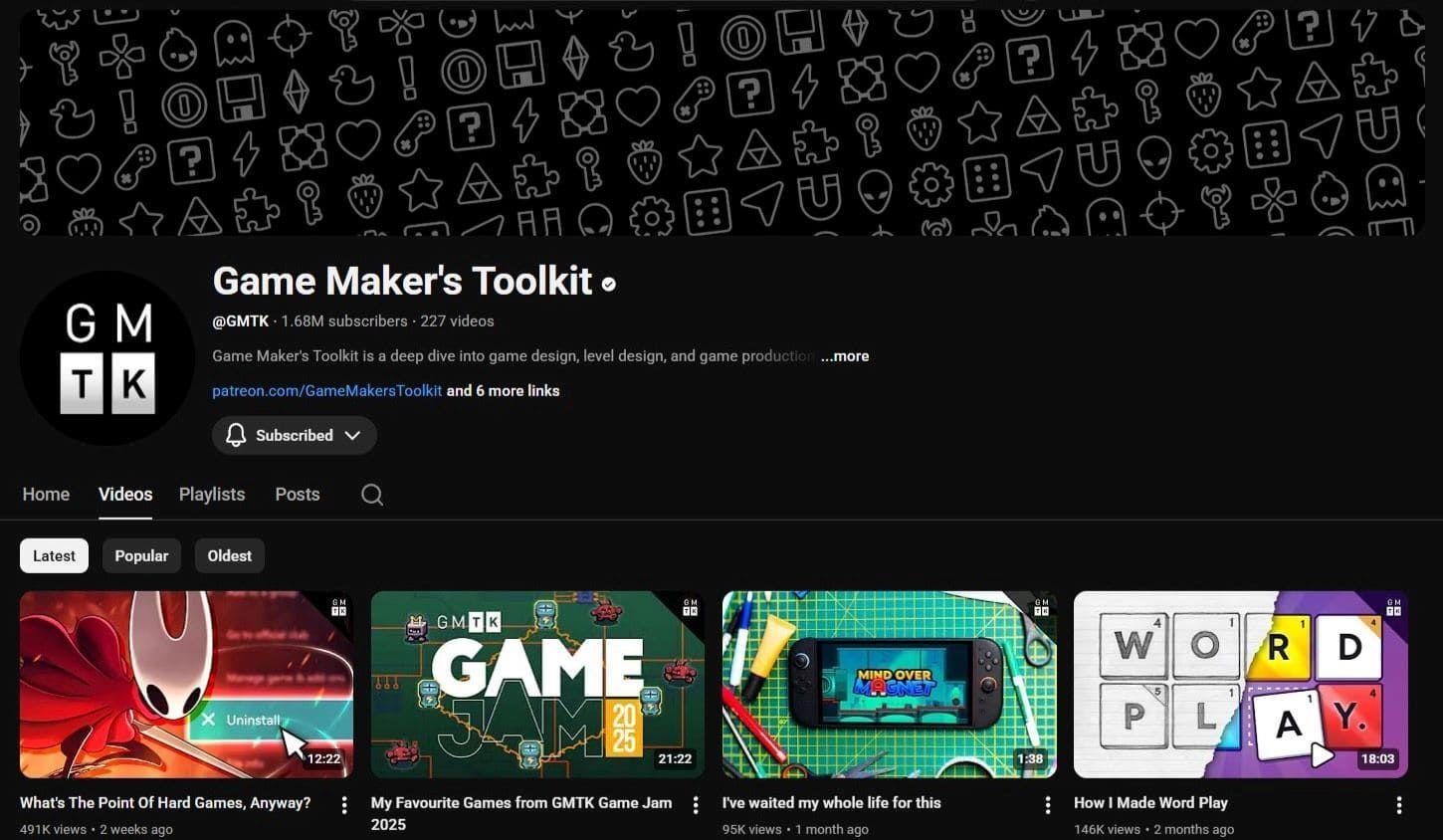 game maker's toolkit youtube channel