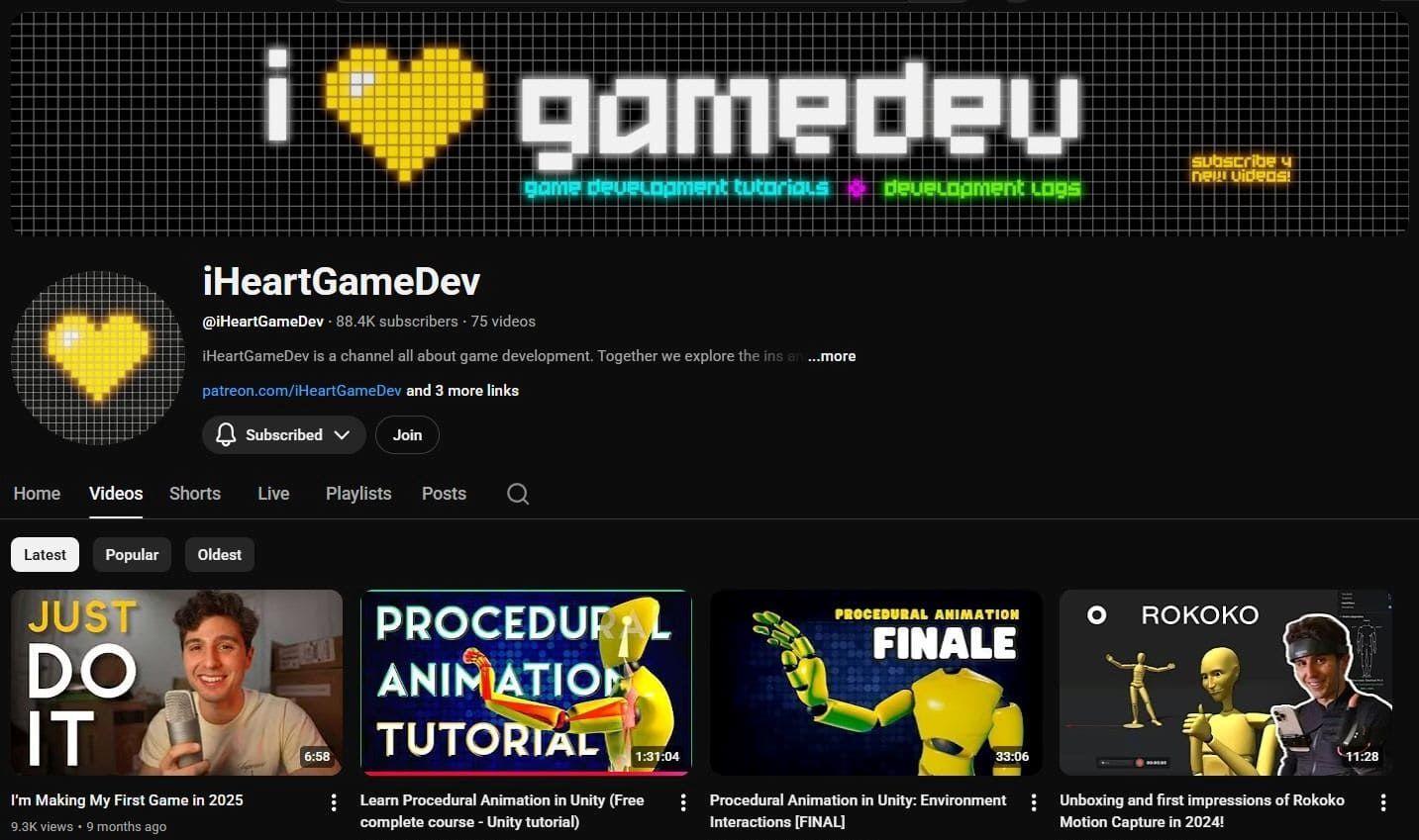 i heart game dev youtube channel