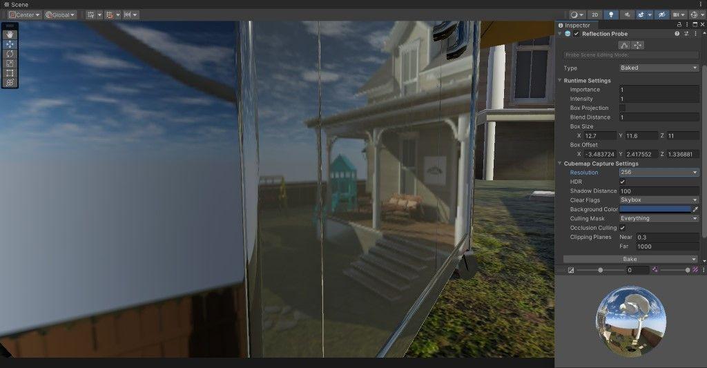 Good reflection from a mid-resolution reflection probe.