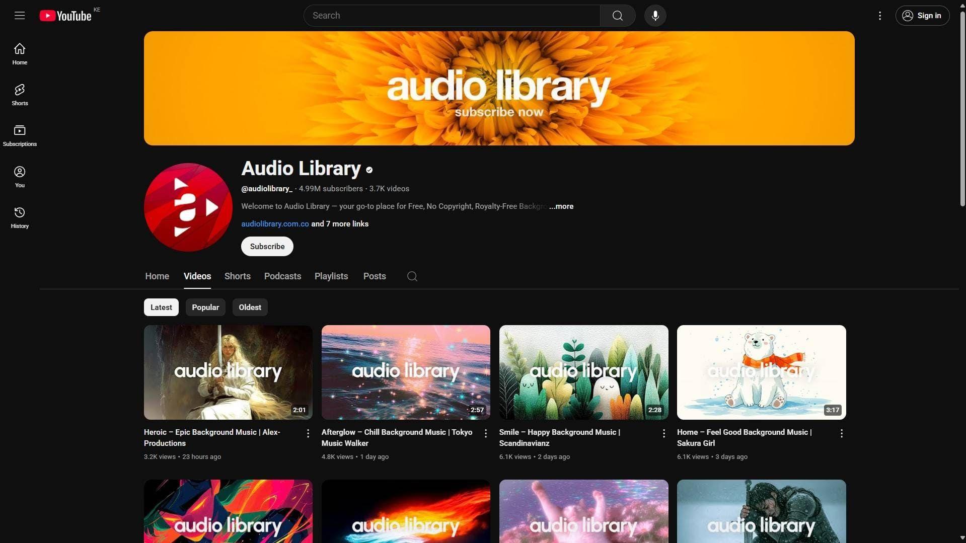 youtube audio library